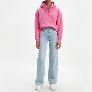 LEVIS RIBCAGE WIDE LEG LIGHT WASH SIZE 27